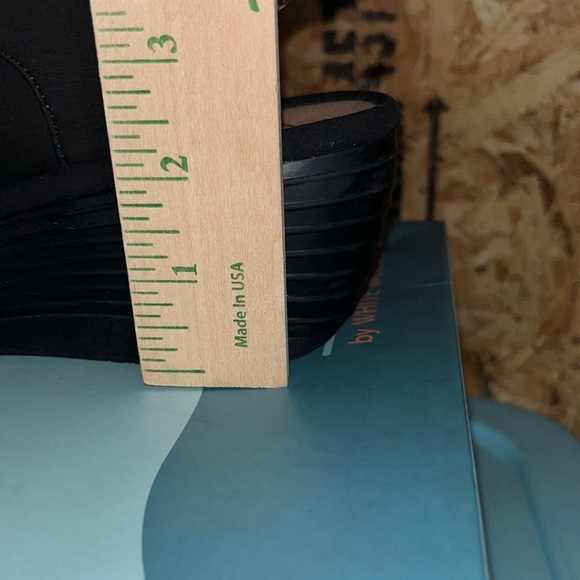 Clarks Reedly Juno Faux Suede‎ Platform Wedge Sandals Black - Picture 8 of 8